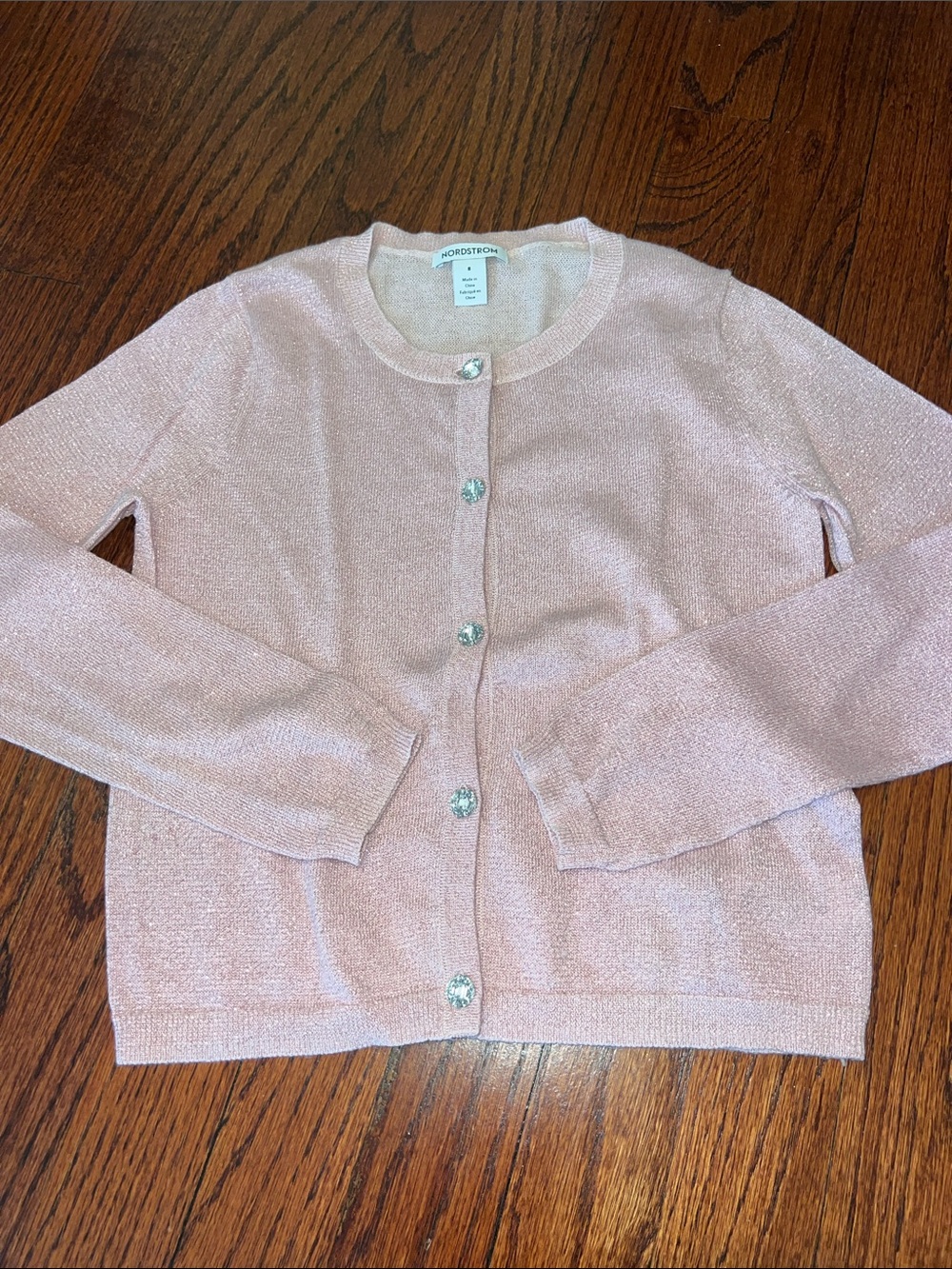 Girls Nordstrom Shimmery Cardigan Sparkle Sweater